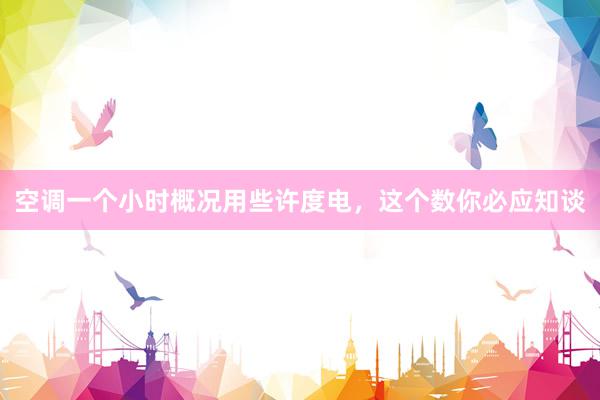 空调一个小时概况用些许度电，这个数你必应知谈